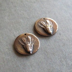 Floral Jewelry Links, Floral Findings, Artisan Findings, Organic Patina Charms, Handmade Bronze Rustic Findings, Patina Beads