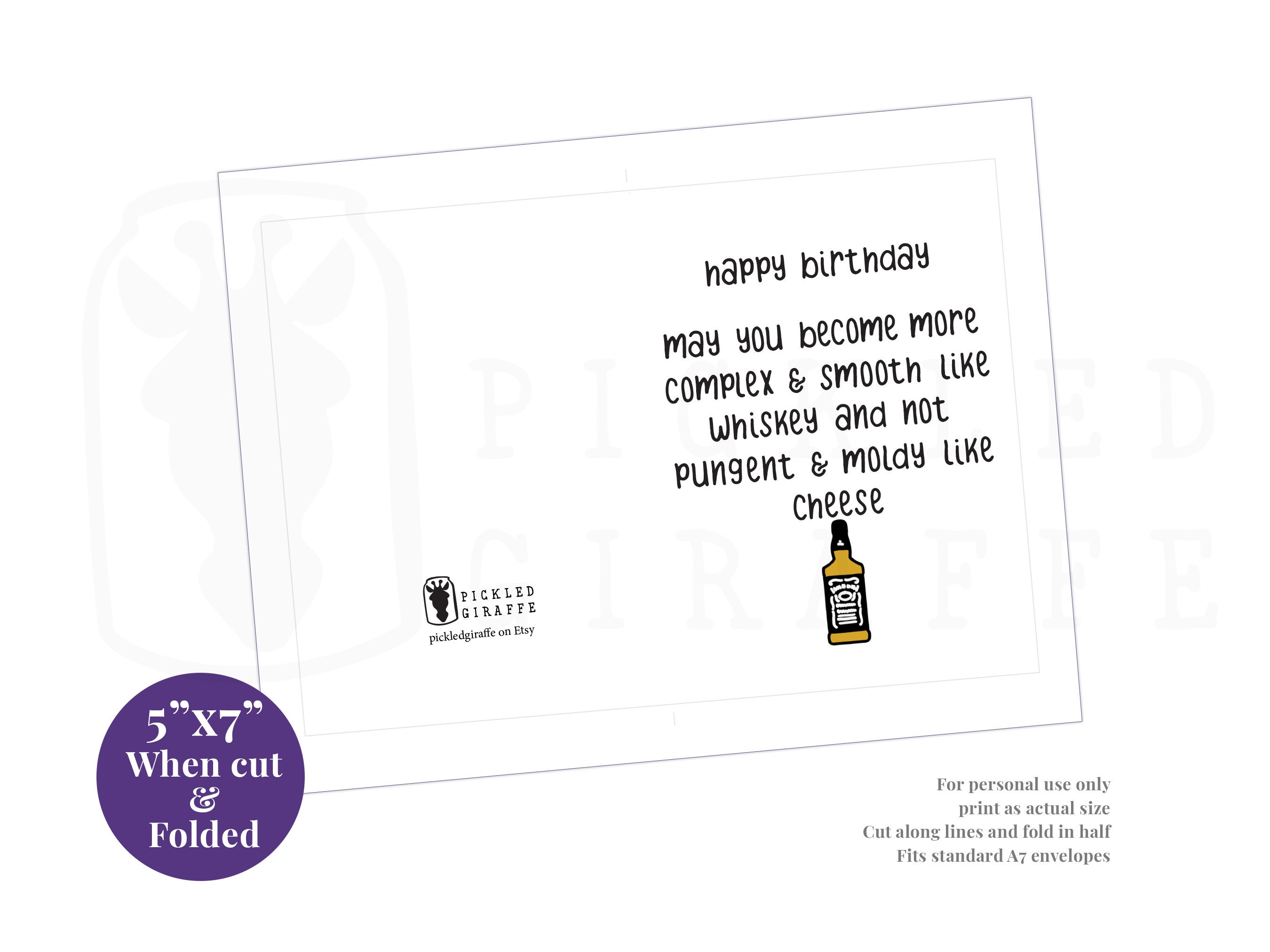 Funny Birthday Card, Printable Birthday Card, Card for Her, Card for ...