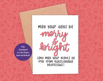 Divertente biglietto di Natale stampabile in PDF - Biglietto di auguri umoristico per le feste, download immediato come regalo per adulti