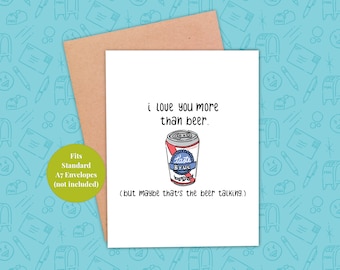 Biglietto di San Valentino per gli amanti della birra - PDF stampabile 5×7 Divertente regalo di birra, download immediato