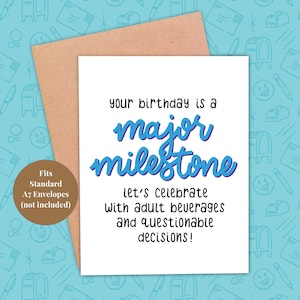 Funny birthday card, Printable birthday card, card for her, card for him, instant download birthday card PDF 5x7