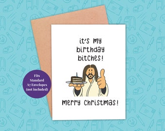 Divertente biglietto di auguri natalizio "Birthday Bitches" (scaricabile in PDF)