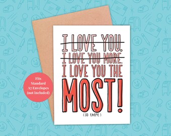 Divertente biglietto di San Valentino "Ti amo di più" - Snarky Printable (PDF)