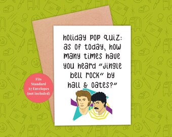 Divertente biglietto di auguri natalizio Jingle Bell Rock, Hall & Oates (Download PDF)