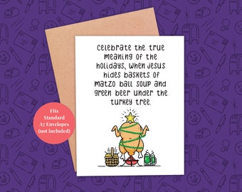 Divertente biglietto di auguri di Natale stampabile - Biglietto di auguri di Natale maleducato/umoristico da scaricare digitalmente