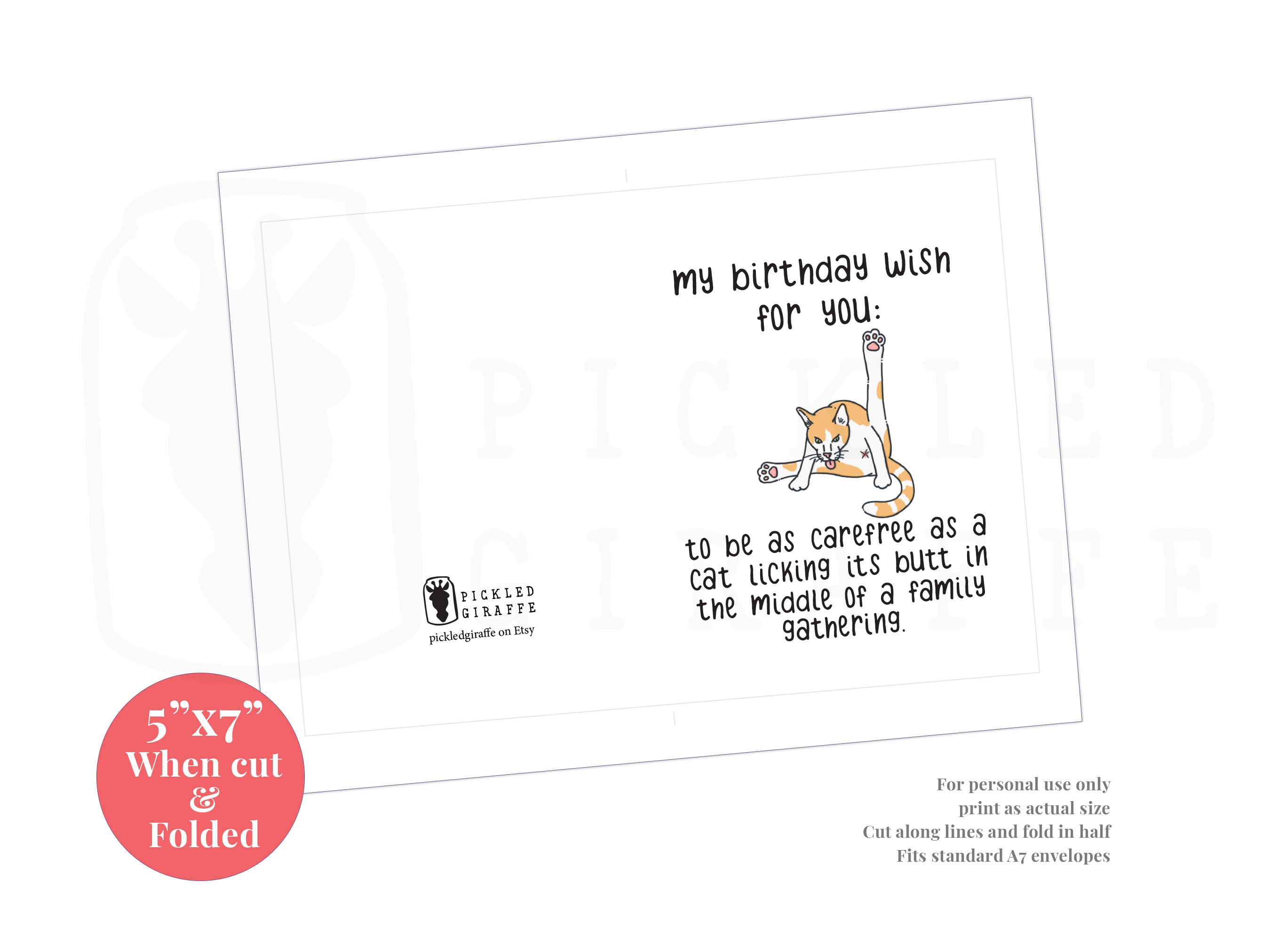 Funny Birthday Card, Printable Birthday Card, Card for Her, Card for ...