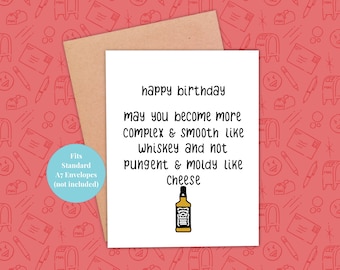 Funny birthday card, Printable birthday card, card for her, card for him, instant download birthday card PDF 5x7