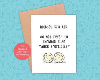 Divertente biglietto di auguri natalizio "Jack Frosticles" stampabile (download PDF)