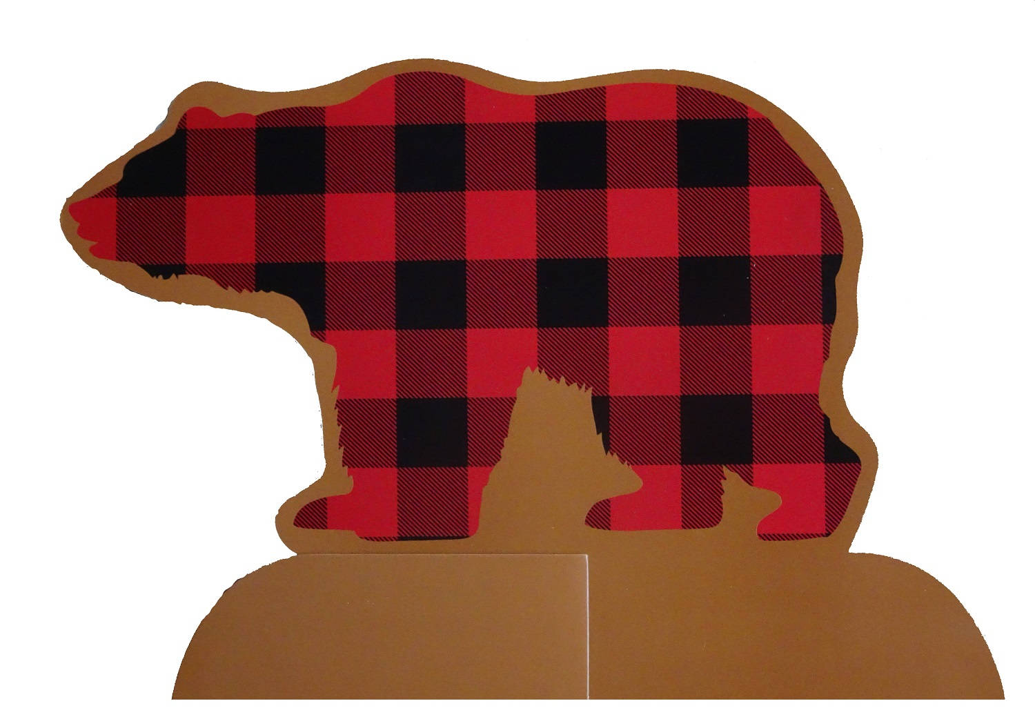 Buffalo Plaid Bear Centerpiece Lumberjack Party Buffalo Etsy