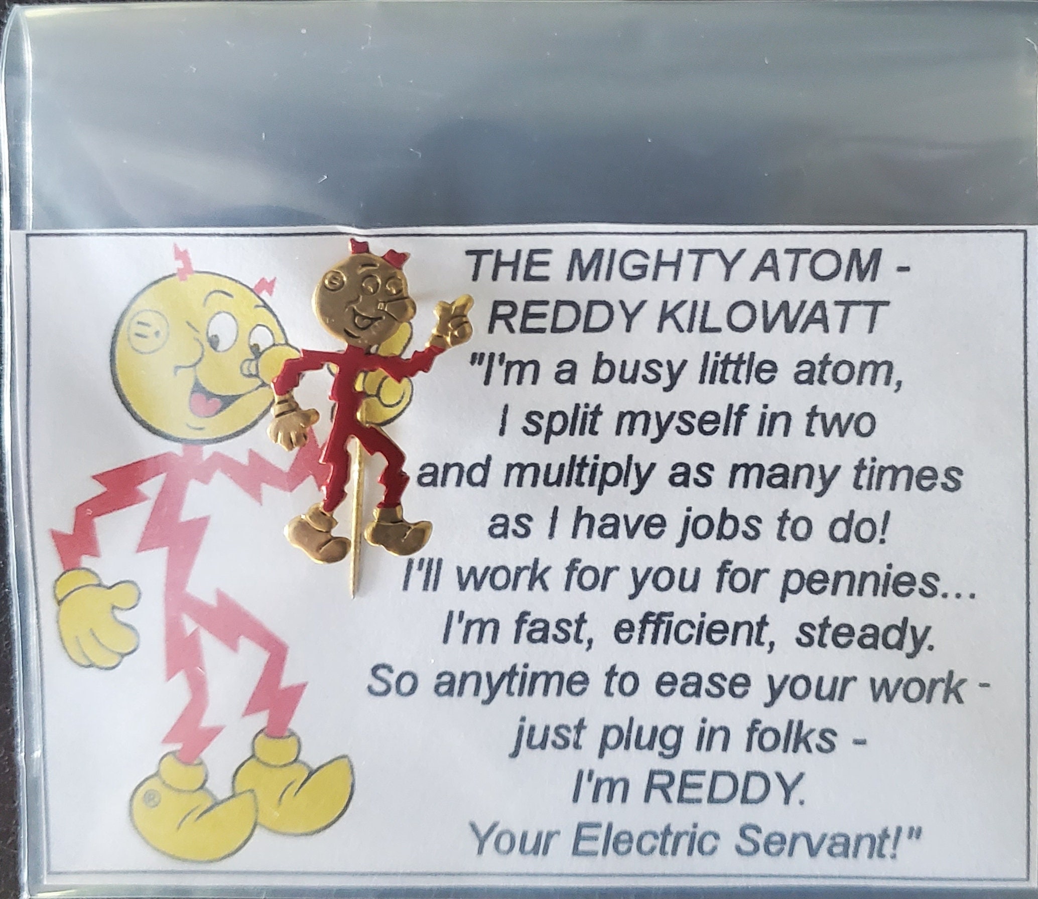 REDDY KILOWATT New Vintage Hat Lapel Pin - Electrical Trades Gift