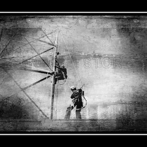 Cell Tower Buddies High Gloss Art Print - Telecom Climber - Telecommunications Technician, Cellular, Radio, Field Tech, Repairer - Poster.