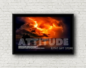 Positive Attitude Art Print - Motivation Poster 11x17 or 13 x 19- Ready To Ship