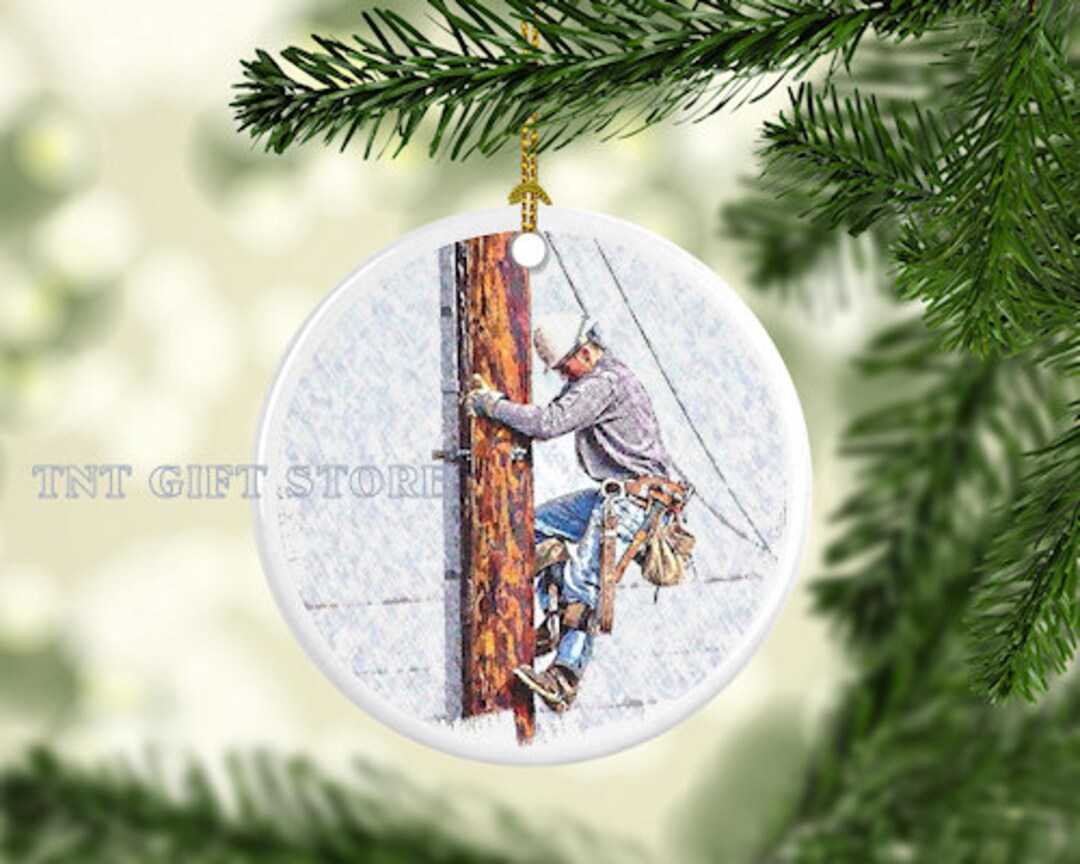 LINE LIFE Power Lineman Gift Porcelain Ceramic Christmas Etsy
