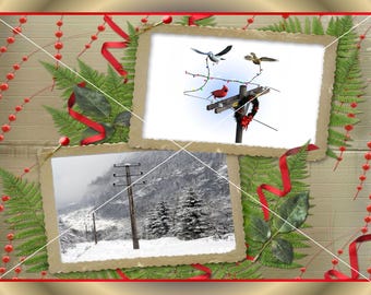 PACK OF 10: Power Poles of Winter Christmas Greeting Cards for Utility Companies, Electric Cooperatives, Electrical Contractors, Linemen etc