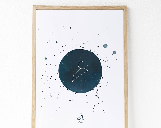 Constellation prints  (Taurus-Gemini-Cancer-Leo) | Zodiac sign |Constellations watercolors | Astrology illustration anniversary gifts idea