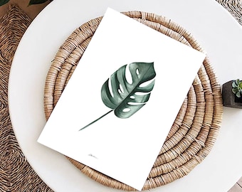 Tropical print | Monstera print | Dorm decor | Tropical leaf | Housewarming gift | Monstera Leaf |  Leaves print | Tropical decor | Greenery