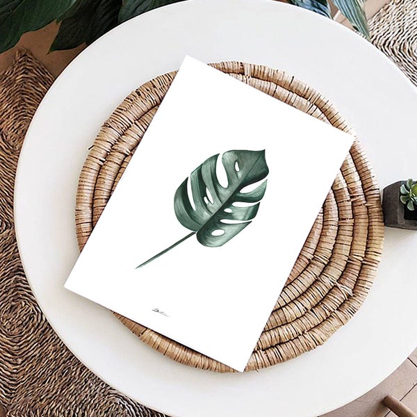 Tropical print | Monstera print | Dorm decor | Tropical leaf | Housewarming gift | Monstera Leaf |  Leaves print | Tropical decor | Greenery