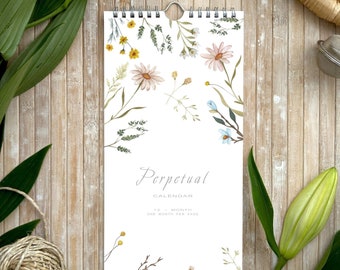 Perpetual birthday calendar, Perpetual wall calendar, anniversaries calendar, illustrated calendar, animal calendar, birthday dates