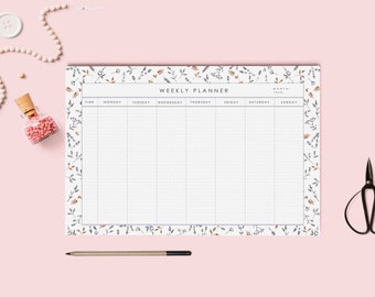 Weekly planner printable | Desk Planner 2020 | Weekly Planner | Pdf Weekly planner A4 and letter size | Instant download.