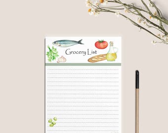 Grocery list notepad - Instant download, grocery shopping list pad, shopping list notepad, weekly groceries. Grocery list printable PDF.