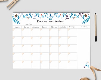 Monthly planner, Calendario 2020, Desk monthly planner, organize tasks, calendar for desk, calendar planner, stationery gift idea.