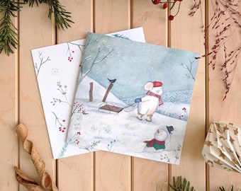 Christmas card, Cards with envelope, Holiday Card, Xmas Card Set, Greeting card , funny christmas cards boxed set.