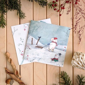 Carte de Noël - Bonhomme de neige
