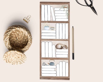 Bookshelf Bookmark - Reading Log Bookmark - Record of readings. Write down all the books you read at this bookmark.