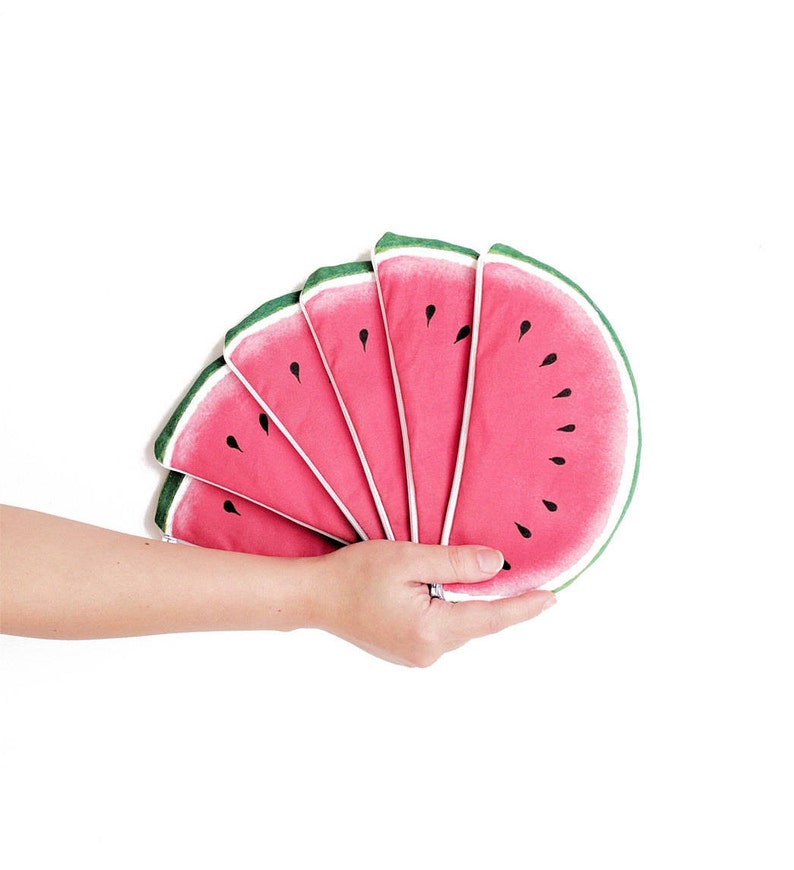 Watermelon bag: Vanity case, Tropical zipper pouch, Watermelon zipper pouch, Funny zipper pouch, watermelon Purse Zip Pouch. image 1