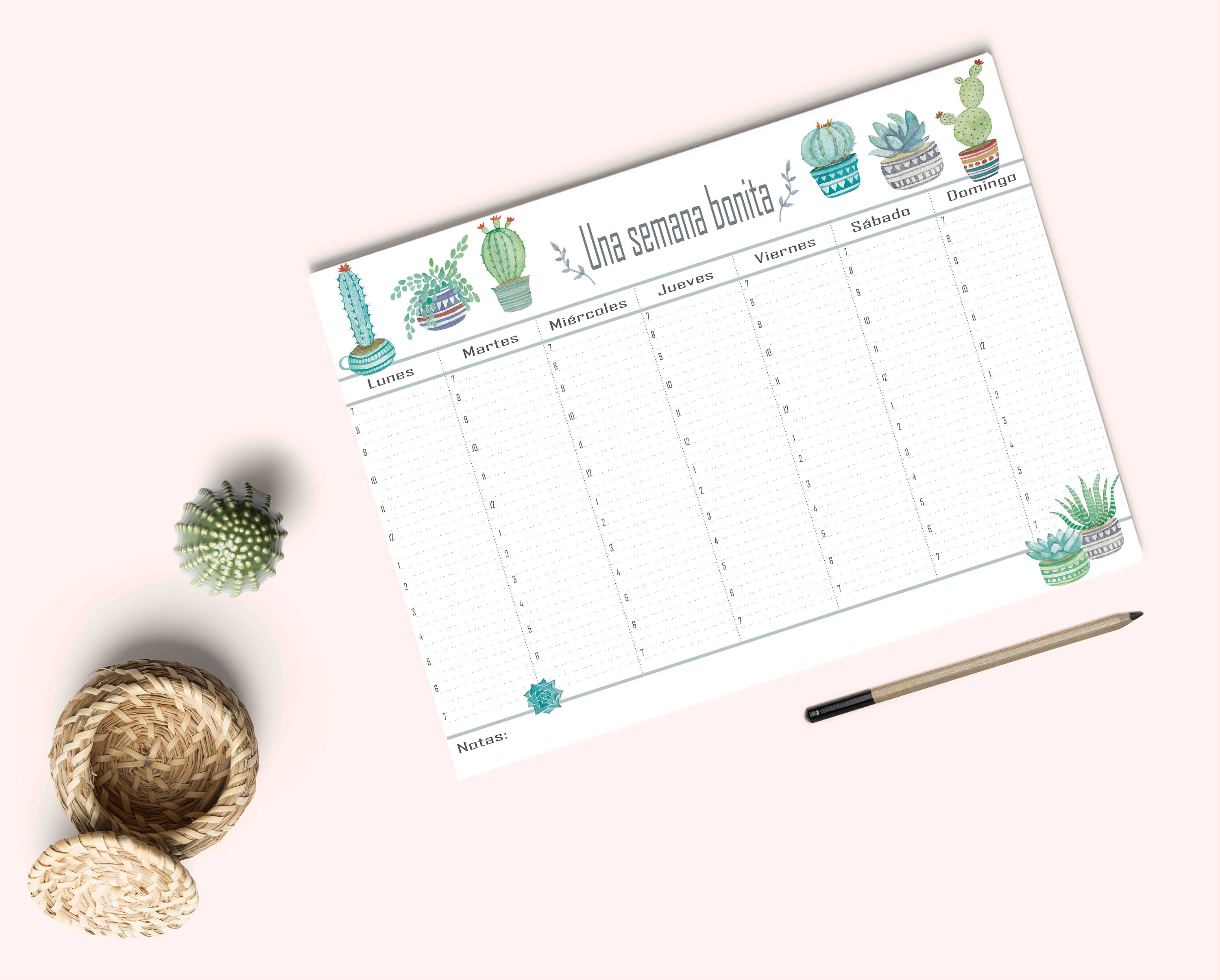 Weekly Planner Desk Planner Organize Tasks Calendar Weekly - Etsy