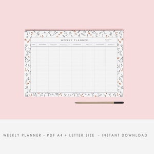 Weekly planner printable Desk Planner 2020 Weekly Planner Pdf Weekly planner A4 and letter size Instant download. image 3