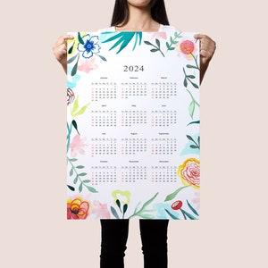 2021 Calendar, 2021 wall calendar, calendar 2021, floral calendar 2021, new year gift, 2021 botanical calendar, stationery 2021 CALENDAR