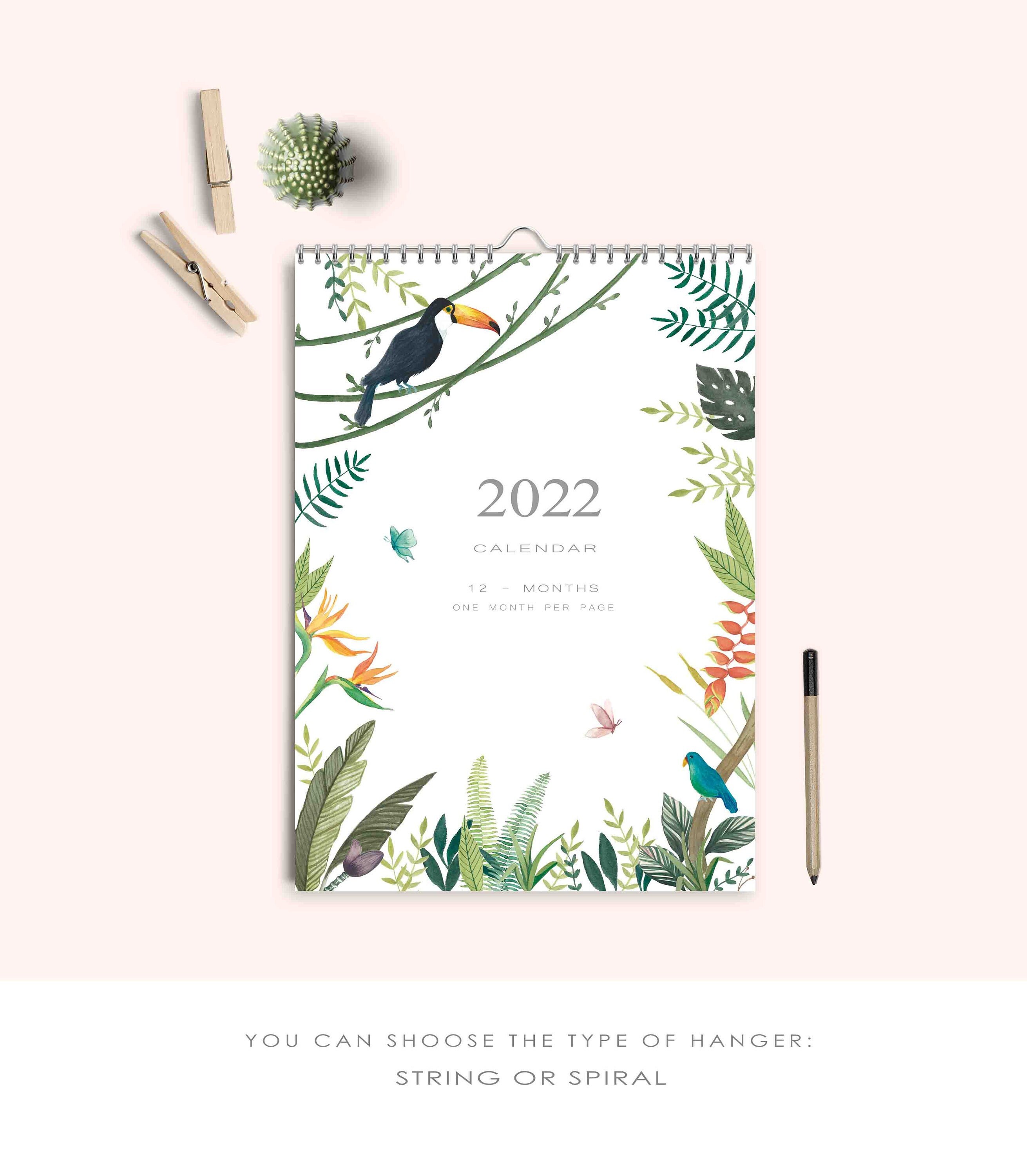 2022 2022 Calendar Wall Calendar 2022 Planner 2022 2022 Calendar Holiday Gif | Etsy Singapore