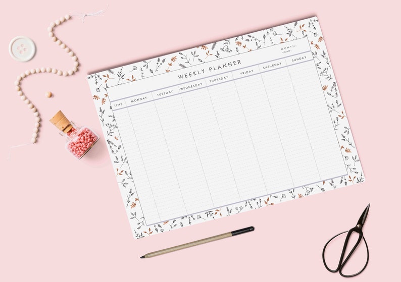 Weekly planner printable Desk Planner 2020 Weekly Planner Pdf Weekly planner A4 and letter size Instant download. image 2