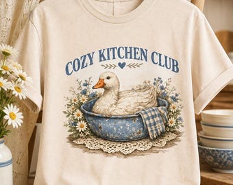 Maglietta con illustrazione di un'anatra del Cozy Kitchen Club / Maglietta in stile cottagecore/farmhouse