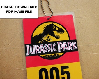 Jurassic Park Vehicle Tag Digital Download