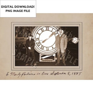Terug naar de toekomstige prop 1885 klok foto digitale download