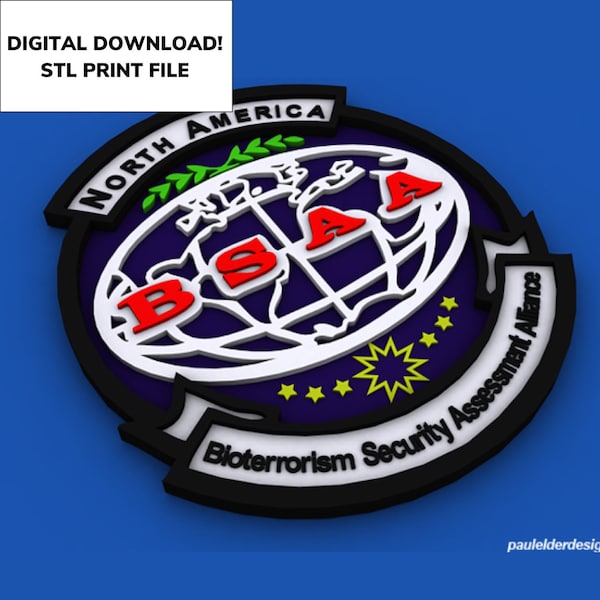 Resident Evil 5, BSAA Logo, STL Datei für 3D Druck