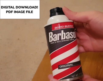 Barbasol replacement label, digital download only.