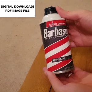 Barbasol replacement label, digital download only.
