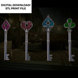Resident Evil 2, Remake, Police Station, RPD Keys, Prop Replica, 3D Printing, STL Files, Digital Download