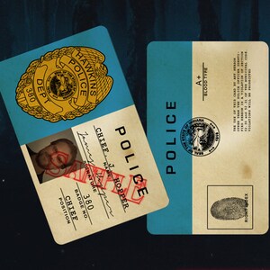 Stranger Things, Chief Jim Hopper ID Badge, Printable Prop, Digital ...