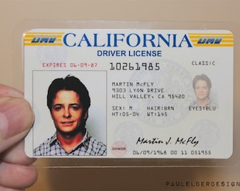 Zurück in die Zukunft Marty Mcfly Führerschein Digital Download