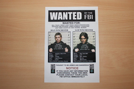 Supernatural Wanted Poster (Folsom Blues) Digital Download