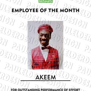 Coming To America, Akeem, Employee of the month, Prop Replica, Poster, digital download