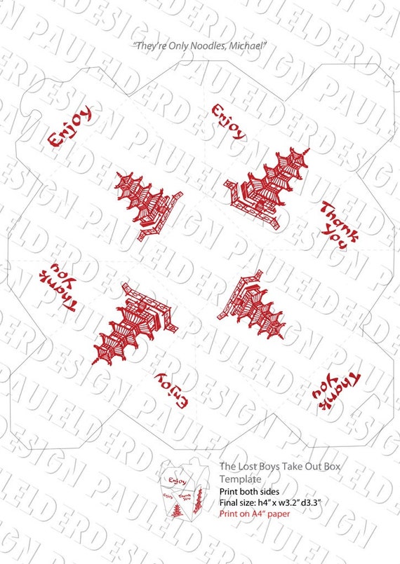 The Lost Boys, Noodle Box, Prop Replica, Template, PDF, Digital
