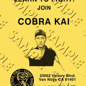 Cobra Kai Flyer afdrukbare prop