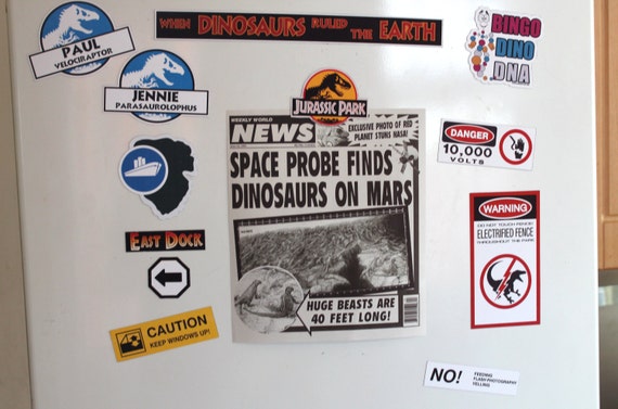 Jurassic Park Stickers/Magnets sheet Printables make your own PDF