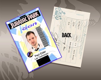 Jurassic Park Replica Employee Badge, Photoshop File, Digital Download