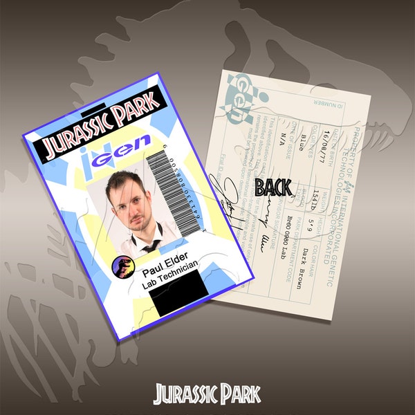 Jurassic Park Name Badge - Etsy